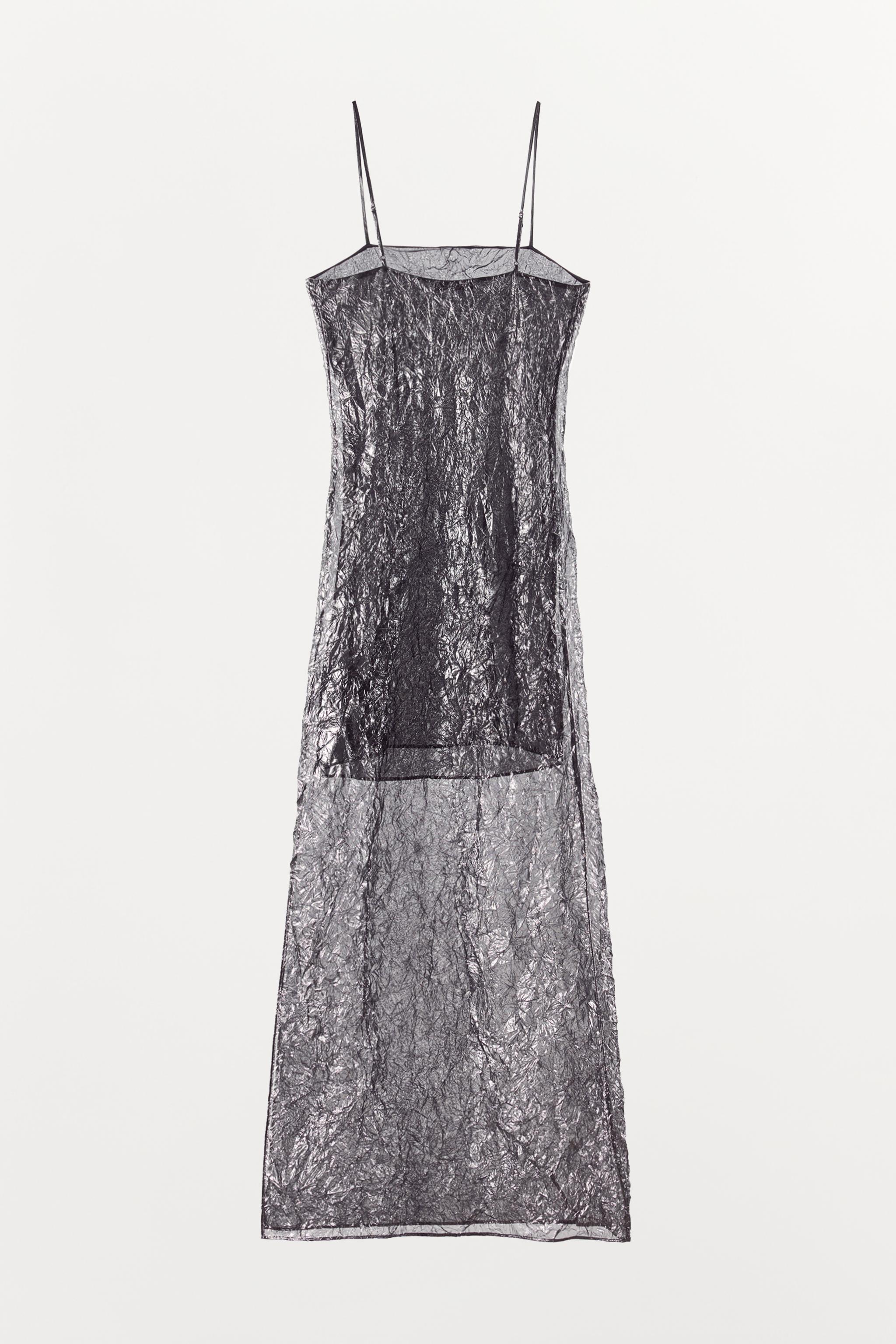 ROBE LONGUE À EFFET MÉTALLISÉ FROISSÉ
